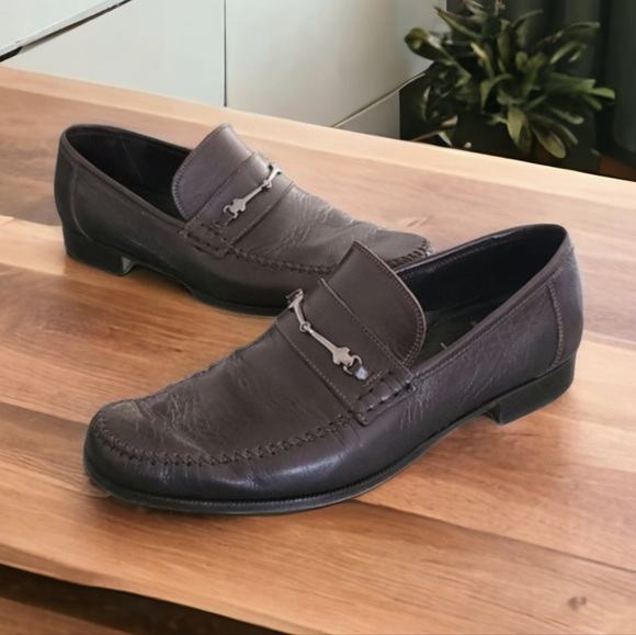 BRUNO MAGLI Horsebit Loafers Men 11.5 Italian Leather VINTAGE Designer Shoes main image 11